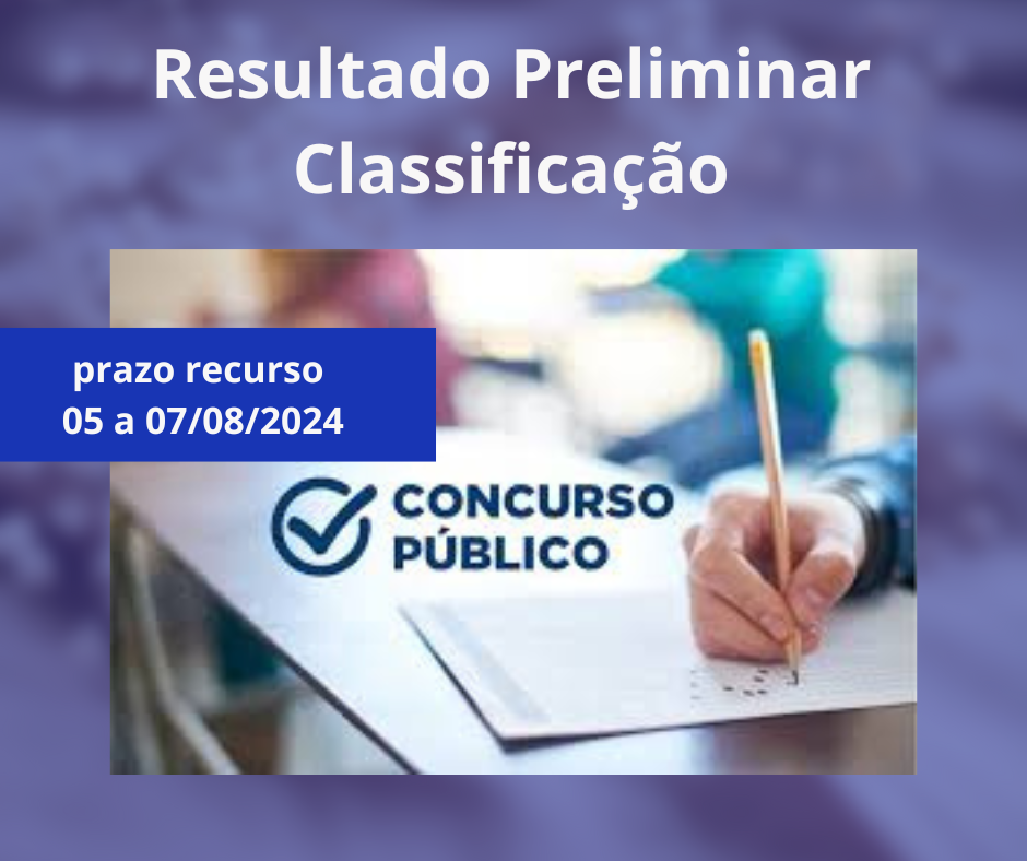 DIVULGAÇÃO PRELIMINAR RESULTADO - CLASSIFICAÇÃO